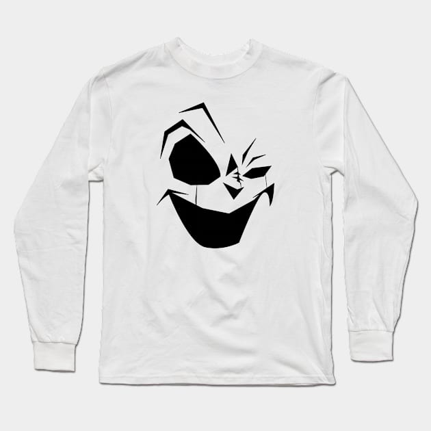 Scary face black white design costume for halloween Long Sleeve T-Shirt by Tyberjan